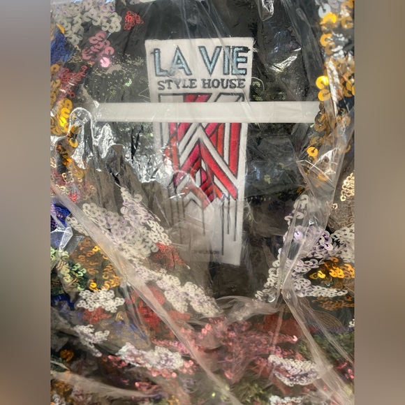 La Vie Stylehouse Multicolor Sequin Caftan - Picture 3 of 4